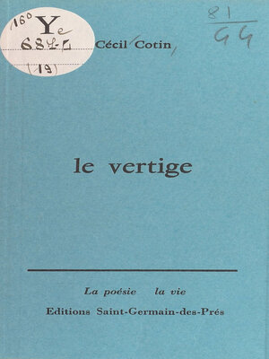 cover image of Le Vertige